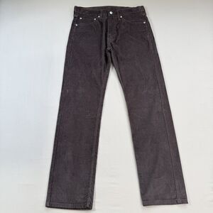 NWT Levis 505 Corduroy Pants 33 x 32 Chocolate Brown Stretch Straight Leg Retro